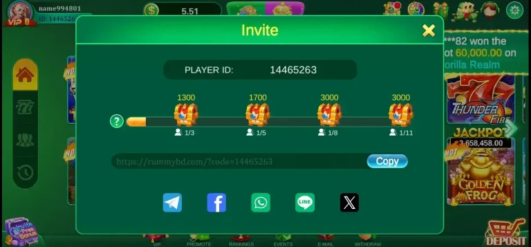 Referral rewards of 3Patti Gold